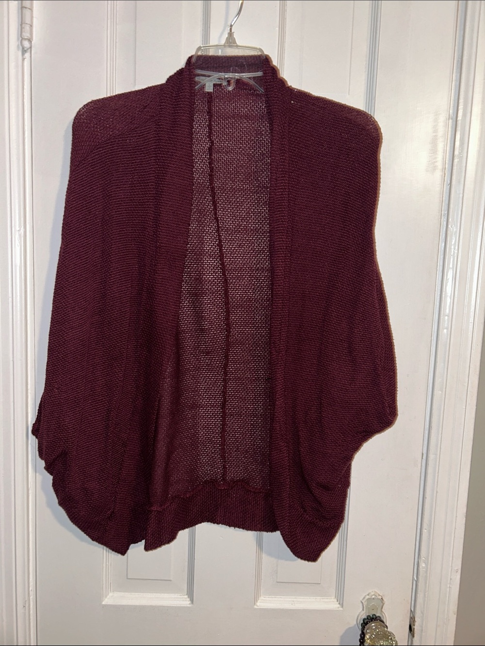 Charlotte Russe Open-Front Knit Cardigan - Burgundy
